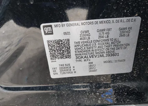 2021 GMC Terrain Awd Slt из США, поврежденный, VIN 3GKALVEV1ML393601